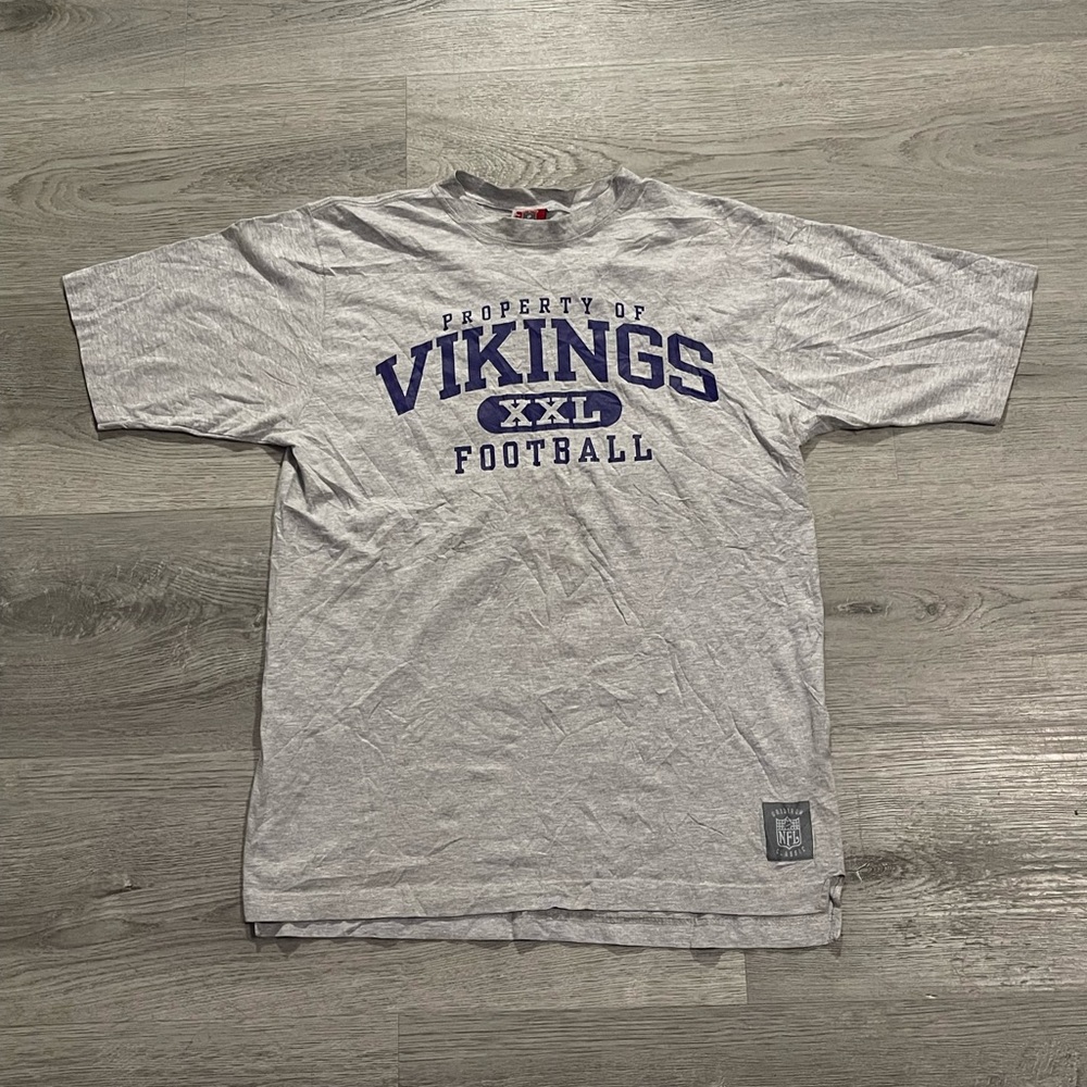 2000s Vintage NFL Reebok Minnesota Vikings Football Mens Grey Shirt